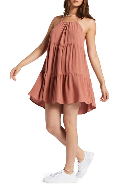 Roxy Juniors' Evening Breeze Adjustable-strap Dress In Cedar Wood