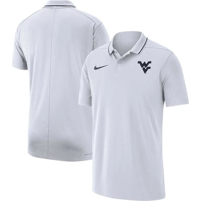 Nike West Virginia  Men's Dri-fit College Coaches Polo In White