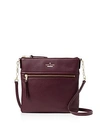 Kate Spade New York Jackson Street Melisse Leather Crossbody In Plum Burgundy/gold