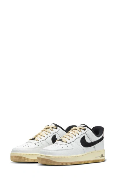 Nike Air Force 1 07 Lx Athletic Sneaker In White/ Muslin/ Brown/ Black