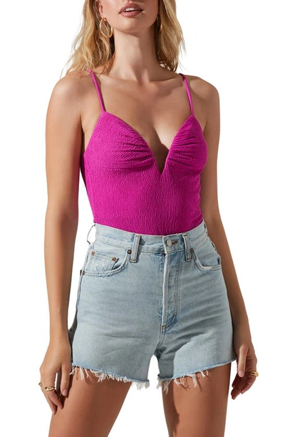 Astr Women's Fia V-neck Bodysuit In Magenta