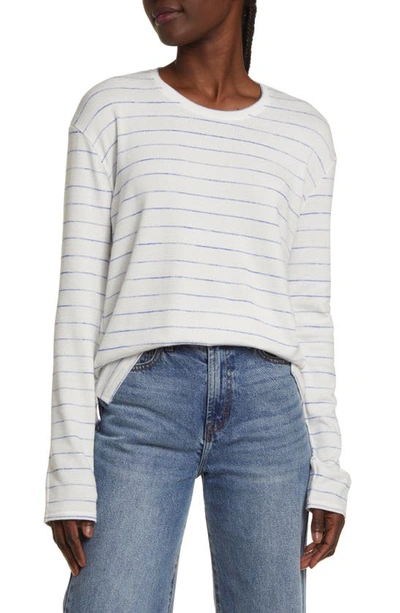 Rag & Bone Women's The Knit Striped Crewneck Top In Blue White