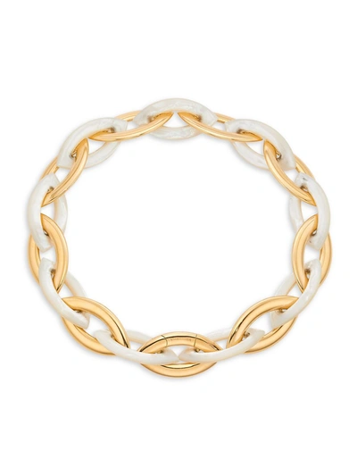 Vhernier Women's Doppio Senso 18k Rose Gold & Mother-of-pearl Chain Necklace In Yellow Gold