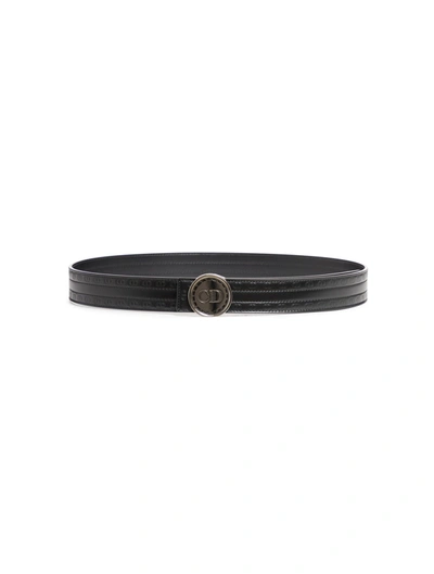 Dior Calf Leather Belt In Black