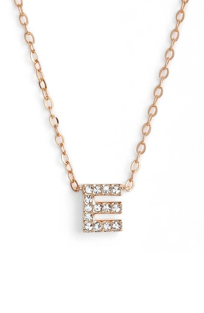 Nadri Initial Pendant Necklace In E Rose Gold