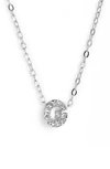 Nadri Initial Pendant Necklace In G Silver