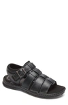 Rockport Darwyn Qtr Strap Sandal In Black Leather