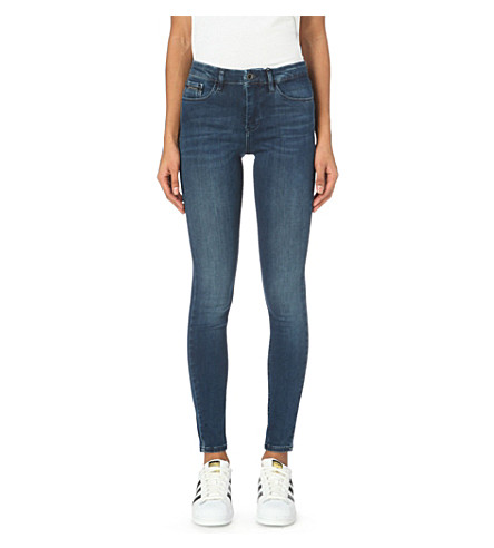 Calvin Klein Skinny High-rise Jeans In Crushed Eighties Blue | ModeSens
