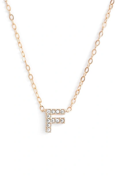Nadri Initial Pendant Necklace In F Rose Gold