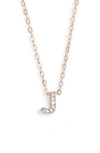 Nadri Initial Pendant Necklace In J Rose Gold