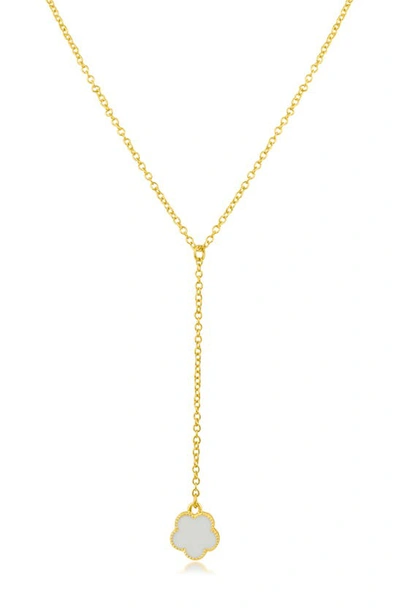 Jardin Mother-of-pearl Clover Y-necklace In Gold