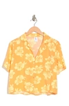 Abound Sustainable Camp Shirt In Orange- Yellow Hibiscus