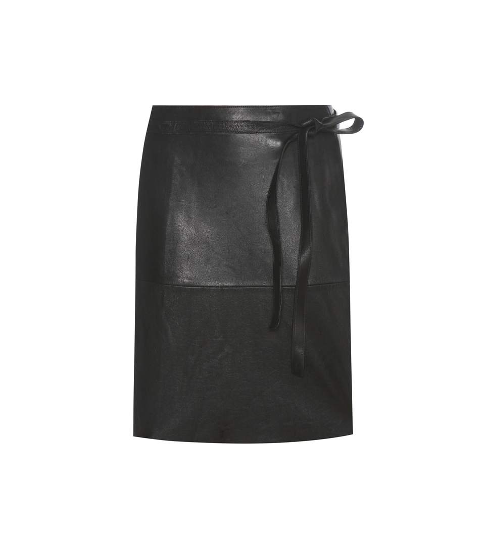 Isabel Marant Coy Leather Wrap Skirt In Llack | ModeSens
