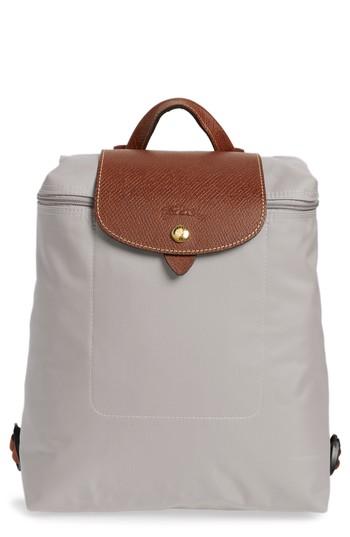 longchamp le pliage backpack grey