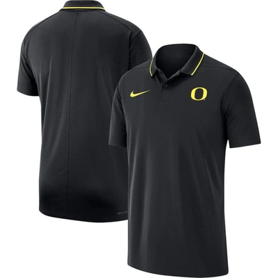 Nike Oregon  Men's Dri-fit College Coaches Polo In Black