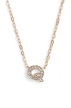 Nadri Initial Pendant Necklace In Q Rose Gold
