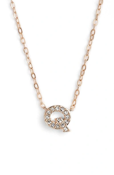 Nadri Initial Pendant Necklace In Q Rose Gold
