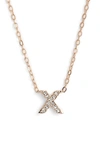 Nadri Initial Pendant Necklace In X Rose Gold