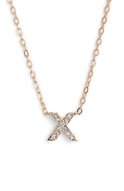 Nadri Initial Pendant Necklace In X Rose Gold