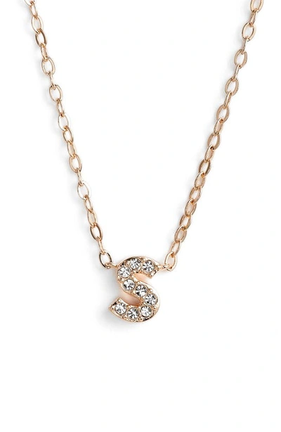 Nadri Initial Pendant Necklace In S Rose Gold