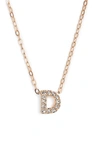 Nadri Initial Pendant Necklace In D Rose Gold