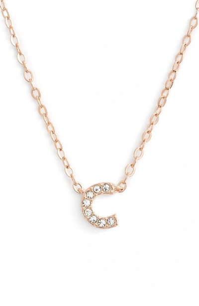 Nadri Initial Pendant Necklace In C Rose Gold