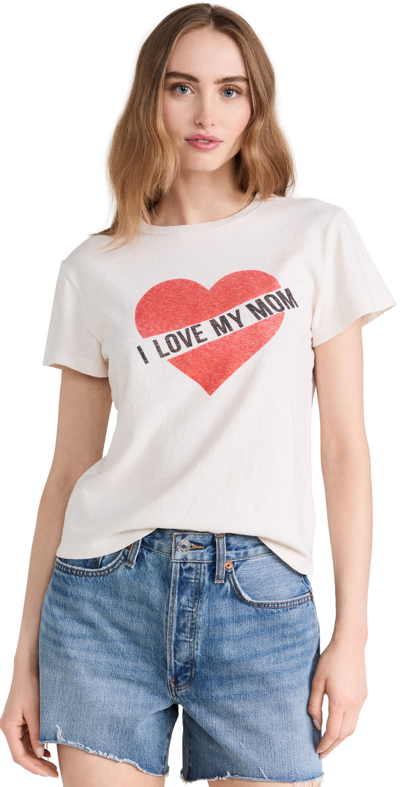 Re/done Classic Tee I Love My Mom In Vintage White