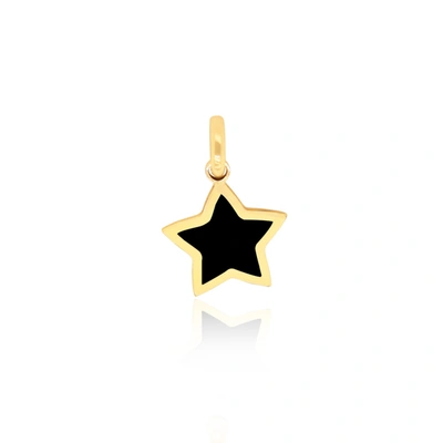 The Lovery Mini Onyx Star Charm In Gold