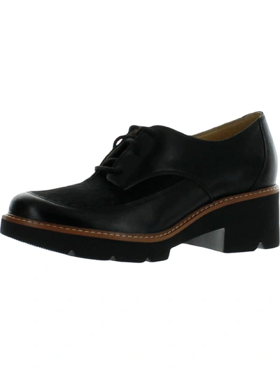 Naturalizer Devin Womens Leather Lace-up Oxfords In Black