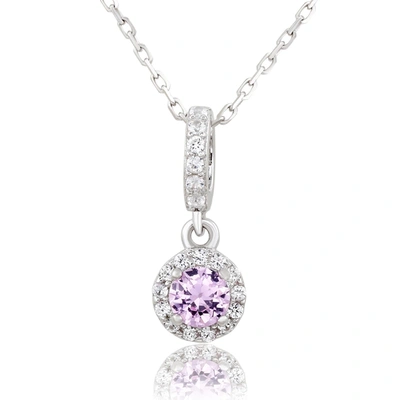 Suzy Levian Sterling Silver Pink Sapphire And Diamond Accent Pendant Necklace