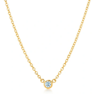 Suzy Levian 14k White Gold 0.25 Ct Tdw Diamond Solitaire Necklace In Yellow