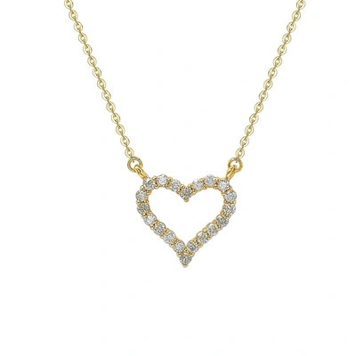 Suzy Levian 14k Yellow Gold 0.25 Ctw Diamond Heart Necklace