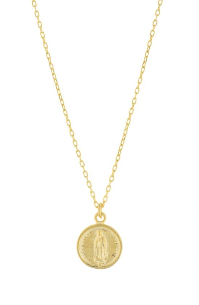 Argento Vivo Sterling Silver Mini Guadalupe Pendant Necklace In Gold