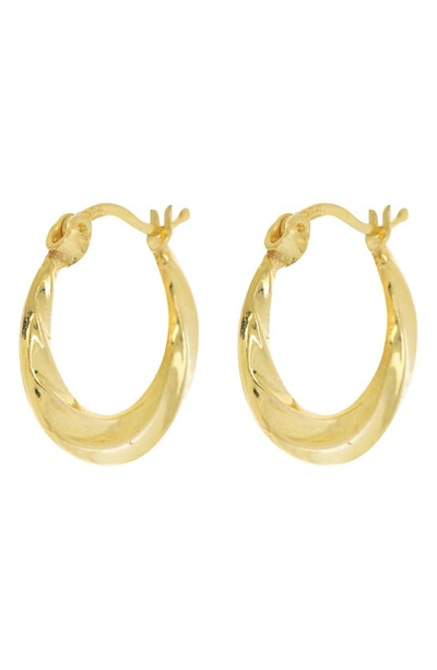 Argento Vivo Textured Swirl Hoop Earrings In Gold