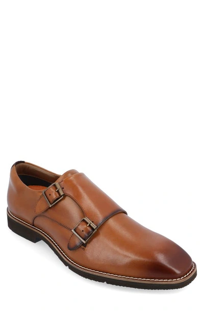 Thomas & Vine Artemis Double Monk Strap Loafer In Cognac