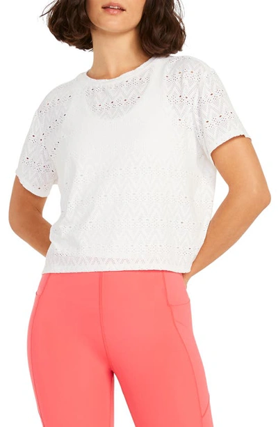 Nic + Zoe Active Lace Top In Paper White