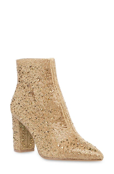 Betsey Johnson Cady Crystal Pavé Bootie In Gold