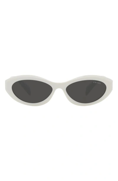 Prada 55mm Irregular Sunglasses In Bone