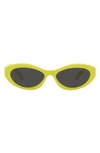 Prada 55mm Irregular Sunglasses In Yellow