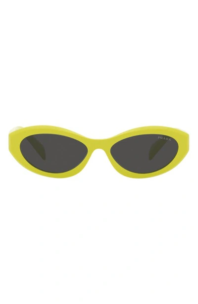 Prada 55mm Irregular Sunglasses In Yellow