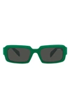 Prada 55mm Irregular Sunglasses In Green/dark Grey