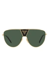 Prada 37mm Rectangular Sunglasses In Gold