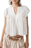 Free People Padma Flutter Sleeve Blouse In White