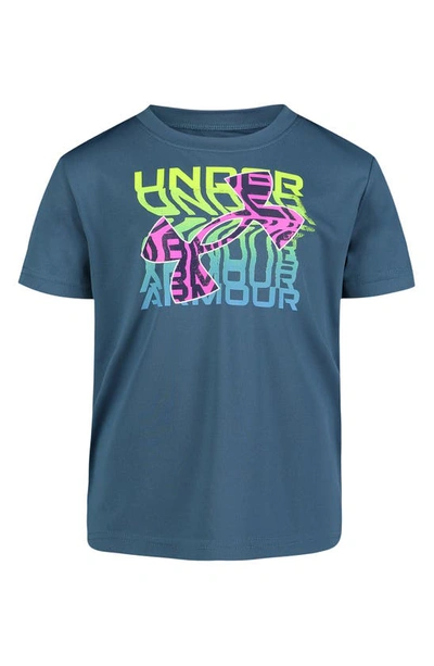 Under Armour Kids' Warped Phaze Performance Graphic T-shirt In Static Blue