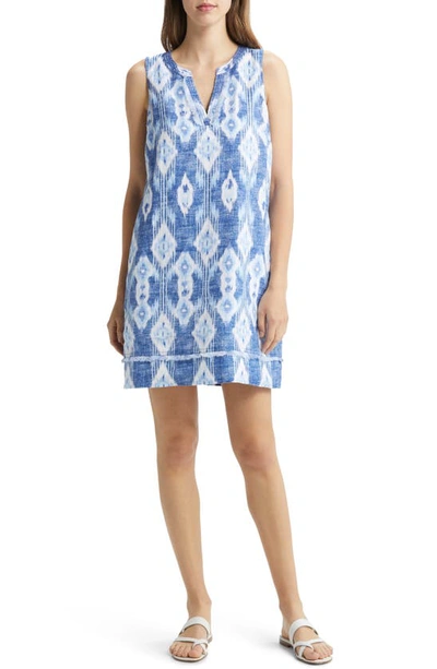 Tommy Bahama Island Ikat Linen Shift Dress In Cobalt Sea | ModeSens