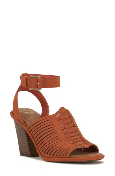 Vince Camuto Frenela Ankle Strap Sandal In Apricot Nubuck