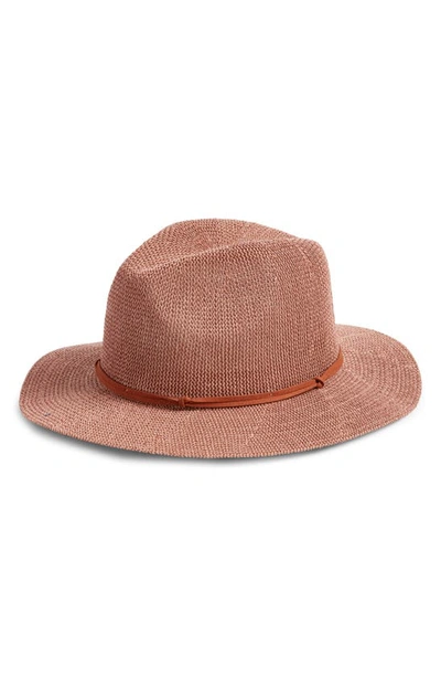 Treasure & Bond Packable Straw Panama Hat In Pink Dusty Combo