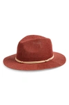 Treasure & Bond Packable Straw Panama Hat In Rust Terracotta Combo