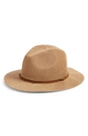 Treasure & Bond Packable Straw Panama Hat In Tan Dark Combo
