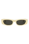 Celine Bold 3 Dots 55mm Rectangular Sunglasses In Shiny Yellow / Smoke